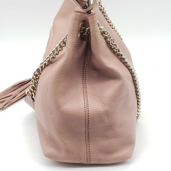 100% Authentic Gucci Soho on Chain Leather Shoulder Bag - Picture 5 of 14